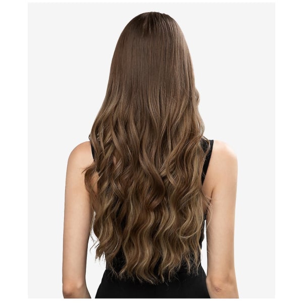 Halo Hair Extensions Usynlig tråd Bølget krøllete lange syntetiske hårstykker for kvinner Justerbart pannebånd - Perfet 12H24 20 inch