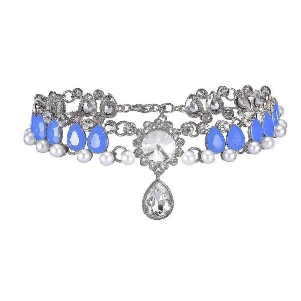 Fashion Alloy Full Diamond Pearl Necklace Kvinnor Kort All-match halsband - Perfet