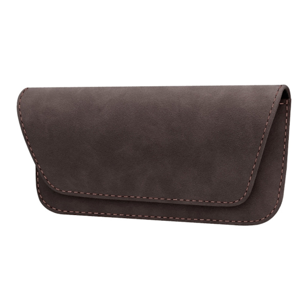 Solglasögonhållare för bil Solskydd, Glasögon Bil Visir Clips Förvaring Glasögon Organizer Case, PU Läder Glasögon Hållare- Perfet Brown