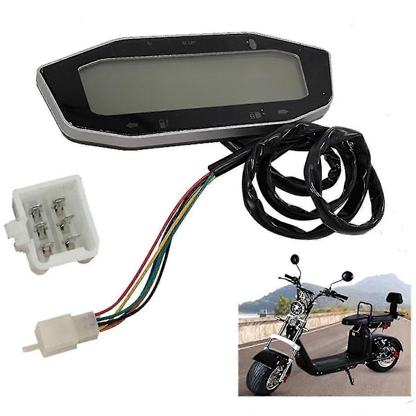 Elektrisk Scooter 60v 72v Odometer Batteri Strøm Display Speedometer Gear Tabel Kompatibel med Citycoco Scooter-Perfet