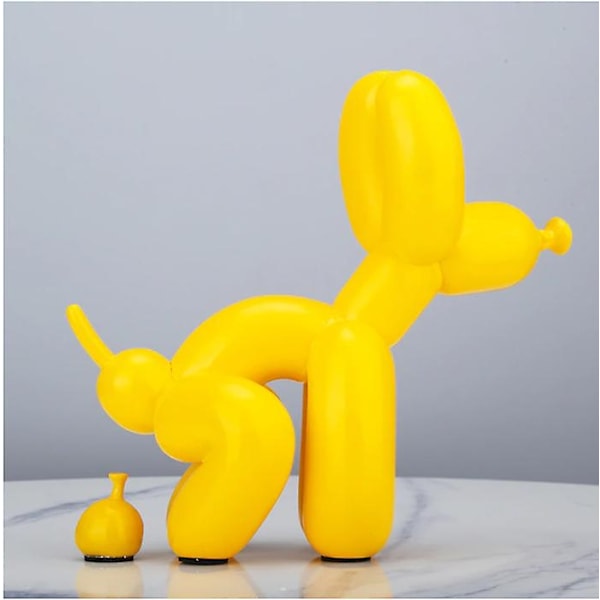 Kreativ Poop Ballong Hund Staty Heminredning Modern nordisk Söt Djur Harts Konst Skulptur-Perfet Yellow 0