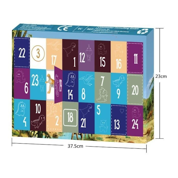 Adventskalender 2023 med 24 dinosaurer, dinosaurleker, julekalender, for gutter og jenter