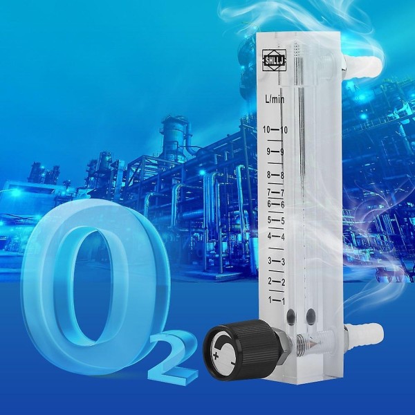 Gasflödesmätare, LZQ-7 flödesmätare 1-10 lpm flödesmätare, med syrgas/luft/gas reglerventil - Perfet