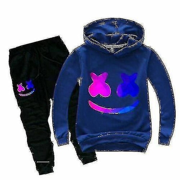 Pojkar DJ Barnset Present Ålder Populär Barn T-shirt Marshmello Musik Pojkar Marshmello DJ Musik Barn T-shirt Barn Sportkläder Set Present - Perfekt blue 150cm