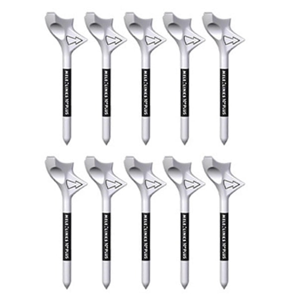 10 stk. Golf Tees - Slidstærke, Bærbare, Skrå Indsæt, Reducerer Friktion, Professionelle, Øger Afstand, Kompakte 10 Grader - Perfekte