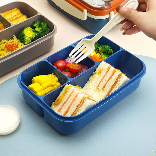 Four Grid Lunch Box/Student Lunch Box Oransje Blå orange blue