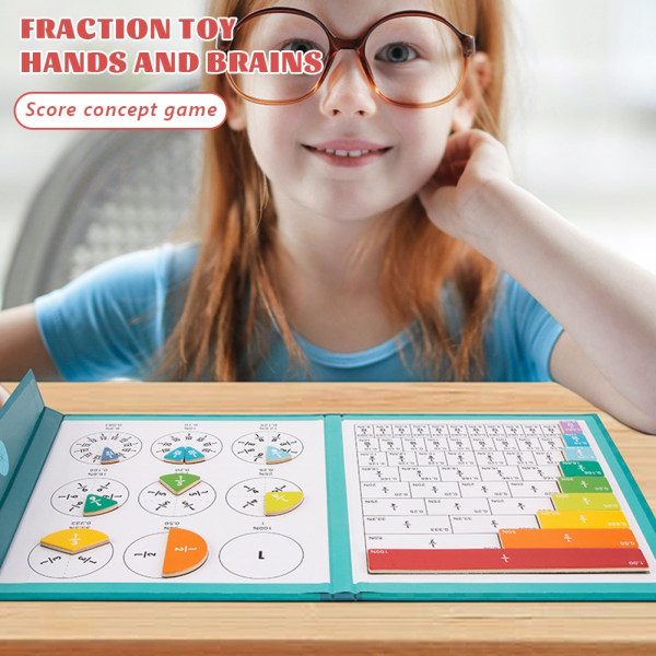 Brøker matematikbog til børn Magnetisk træstiksav matematiklegetøj