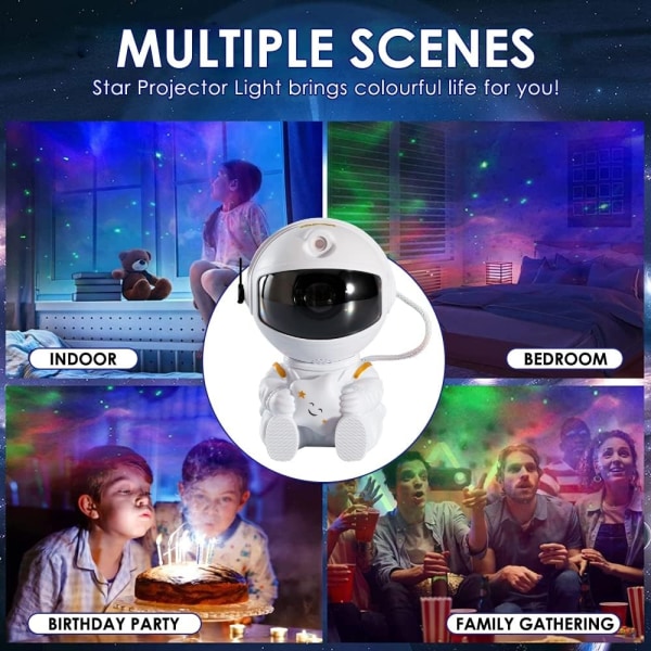 Astronaut Star Light-projektor - Galaxy Space Nebula Takprojektionslampa - Perfet