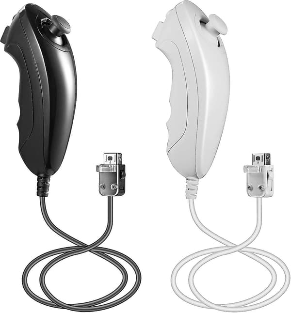 Wii Nunchuck-kontroller, 2-pakning Nunchuk-kontroller erstatning - Perfekt