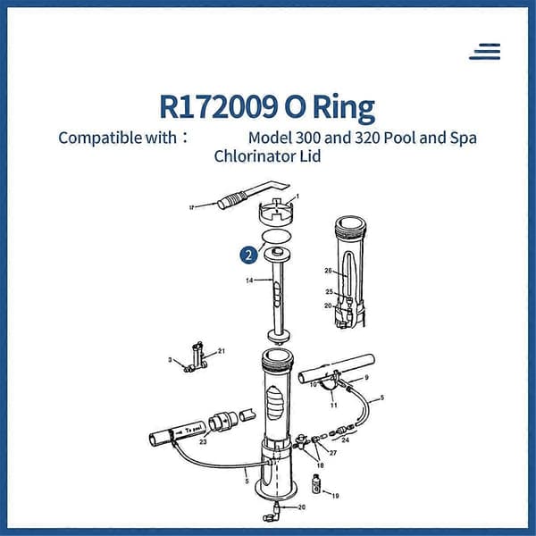 R172009 O-ring Kompatibel med Modell 300/320 Pool- och Spa-klorinatorlock (6-pack) - Perfekt