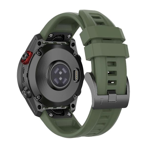Silikonarmband 26mm för Garmin Fenix 7x/6x/5x Klocka Rem Loop Armband - Perfekt Dark green