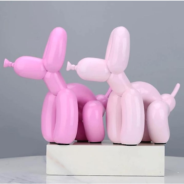 Kreativ Poop Ballonhund Statue Hjemmeindretning Moderne nordisk Sød Dyr Resin Kunst Skulptur-Perfet Pink 0