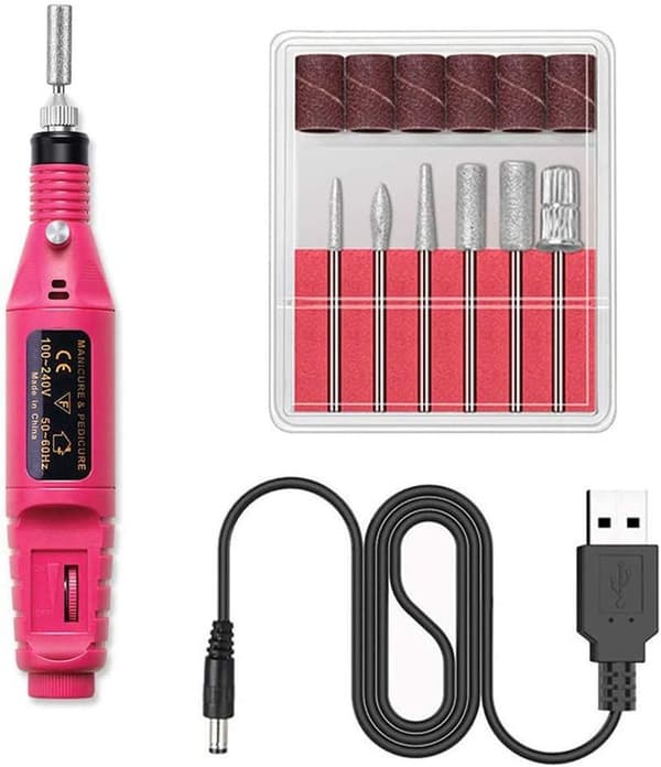 Elektrisk nagelfil - USB Manikyrpennvässare med 6 delar - Perfekt