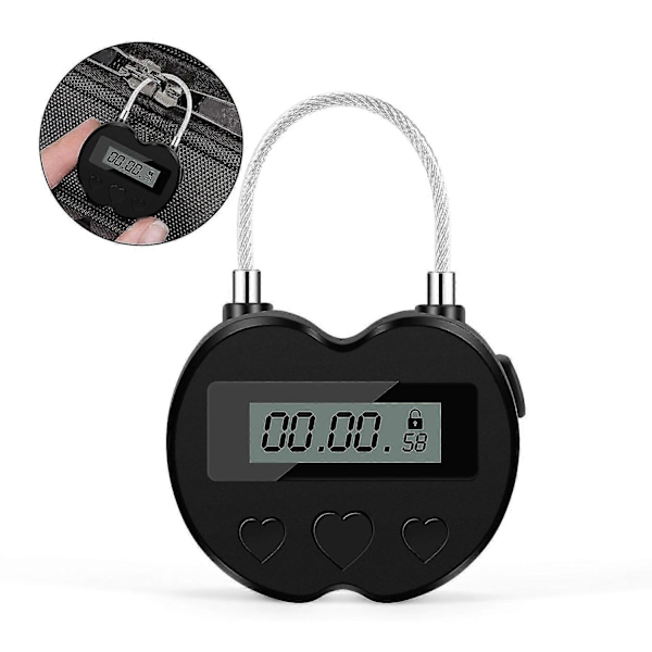 Smart Time Lock LCD Display Tidlås Multifunktionel Rejse Elektronisk Timer, Vandafvisende USB Genopladelig Midlertidig Timer Hængeslås-Perfekt