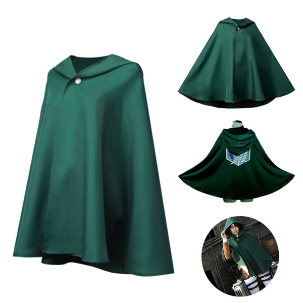 Attack On Titan Cloak Anime Cosplay kostume Grøn Cape Halloween L S