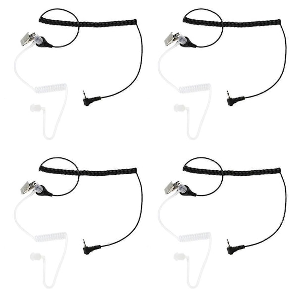 4X 1Pin 2.5mm Covert Acoustic Tube Earpiece Earphone for 2Way Radios for ICOM with Spare Soft Plast-Perfet