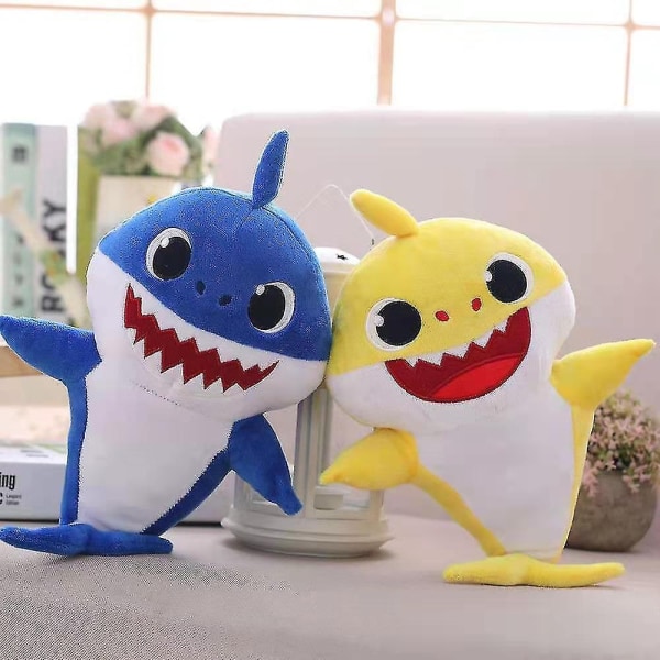 10 In Children's Plysch Baby Shark Toy Plysch Shark Toy Bästa presenten för pojkar och flickor (rosa, gul, blå) - Perfet