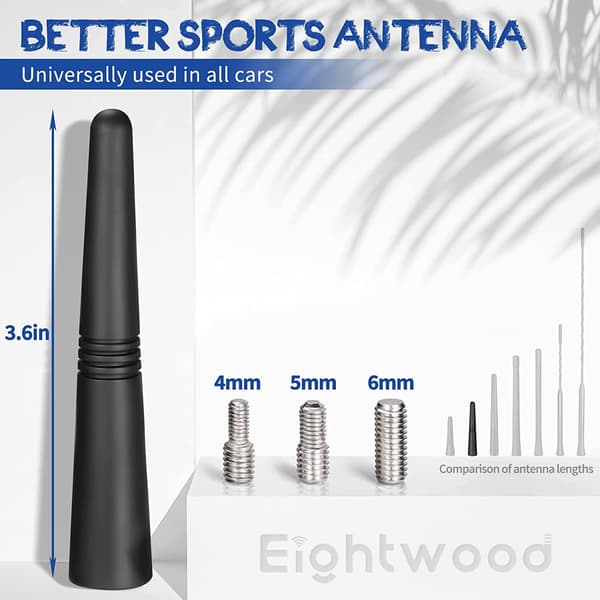Bil FM/DAB-antenne, 65 cm mini kort bilantenne med kraftig FM/AM/DAB-mottak