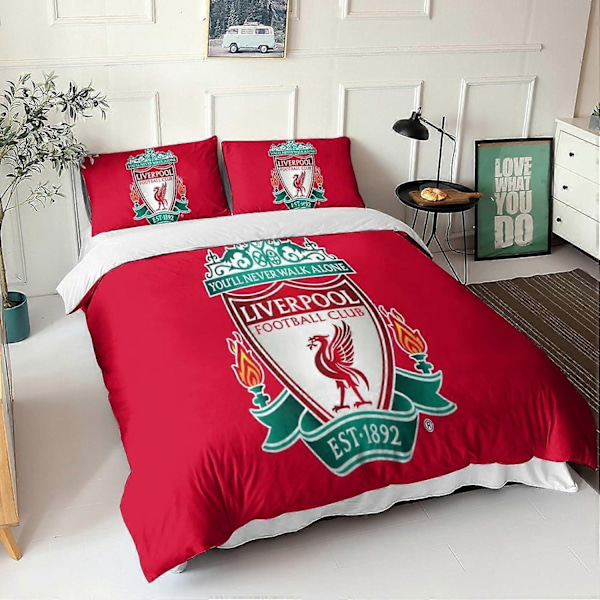 Liverpool Sängklädesset Delar för Tryck Allergivänligt Mikrofiber Påslakan med Dragkedja Dubbla Påslakan 135*200 CM-Perfet King220x240cm