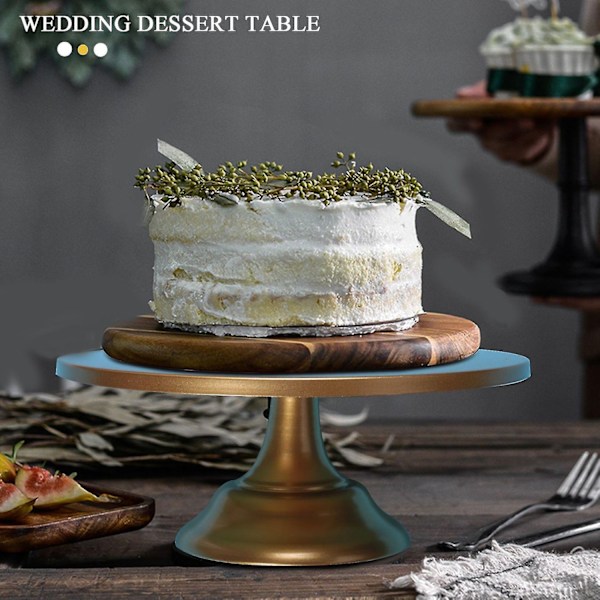 12 Tommer Rund Kage Stativ Kage Plade Base Dessert Stativ Bryllup Fødselsdagsfest - Guld - Perfekt