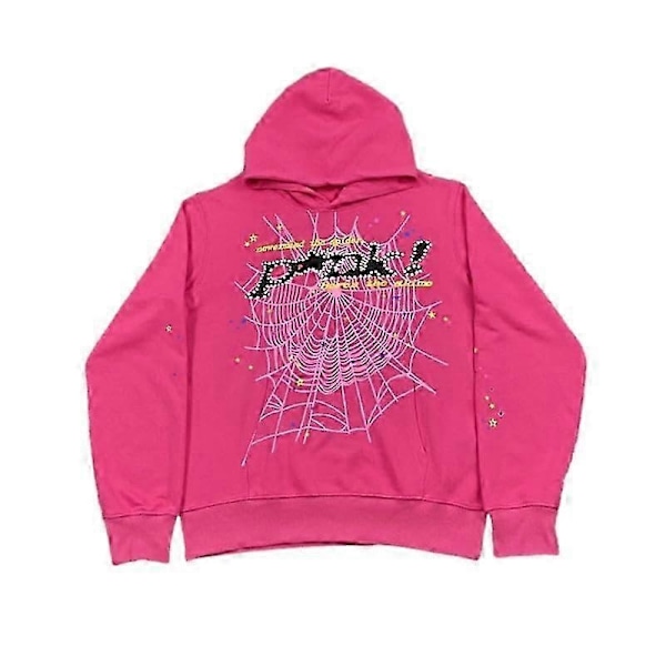 Spider Web Grafik Hoodie, Bomulds Pullover Sweatshirt til Mænd og Kvinder - Perfekt Black Blue S