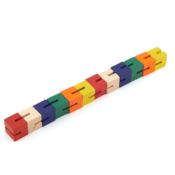 Træ Twisty Blocks legetøj Farve Sensorisk Træ Stress Relief legetøj til Børn Voksne-Perfekt