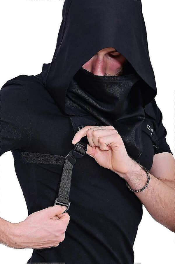 Punk Rogue Cowl Hette Skjerf, Vinter Unisex Halsvarmer Kostyme Hette Cape Hatt-Perfekt Black
