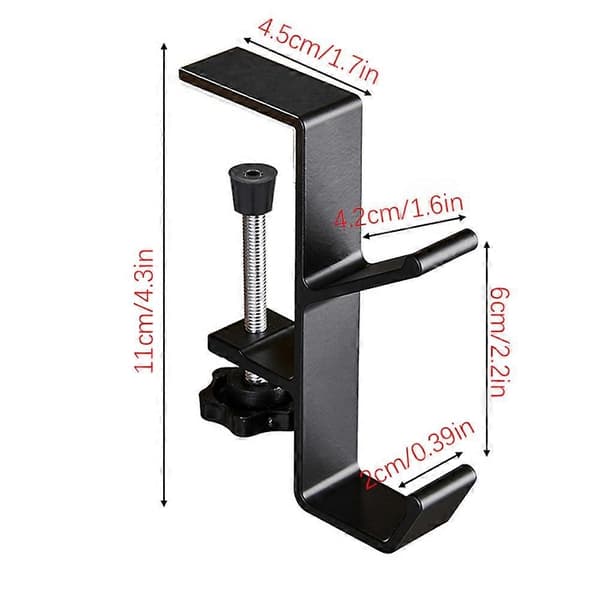 Peis Krans Strømpeholder Justerbar Mantelholder for Krans til Stue - Perfekt Black 4 Pack