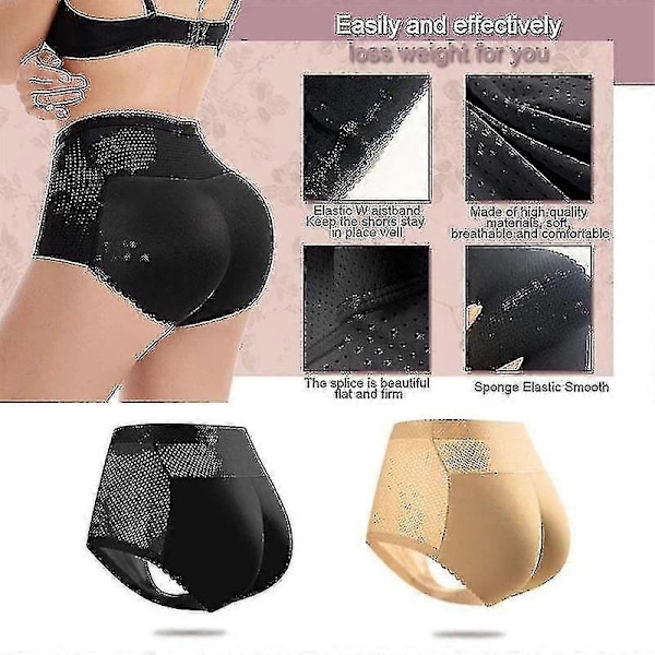 Dame Numseløfter Polstrede Trusser Sømløs Hofteforstærker Body Shaper Undertøj Trusser til Kvinder-Perfet Black 126  1 XL
