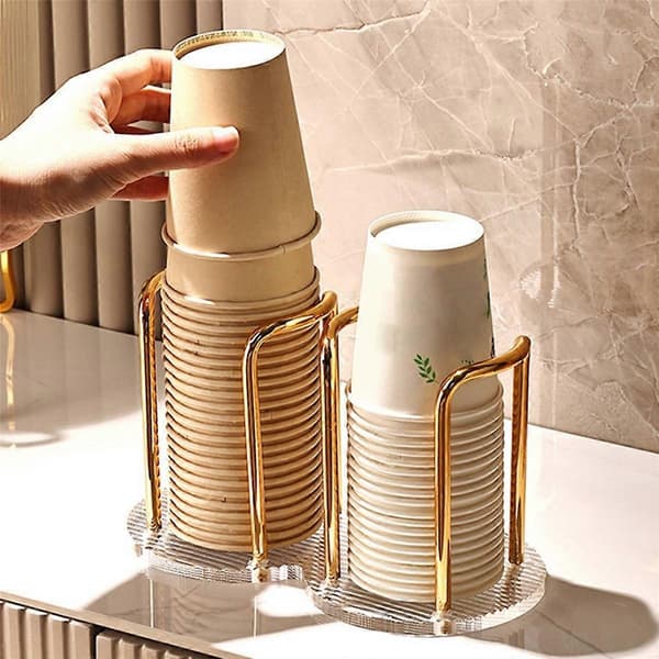 2X Papirkkoppdispenser Koppholder Koppoppbevaring Festkoppdispenser Munnskyll Koppoppbevaring Hold-Perfet