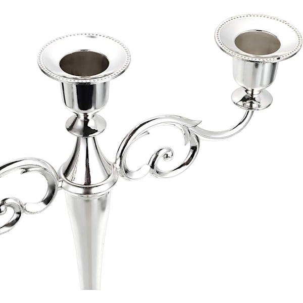 3 Metal Candelabra - Lysestakere for formelle arrangementer, bryllup, kirke, feriedekor, Halloween, silver