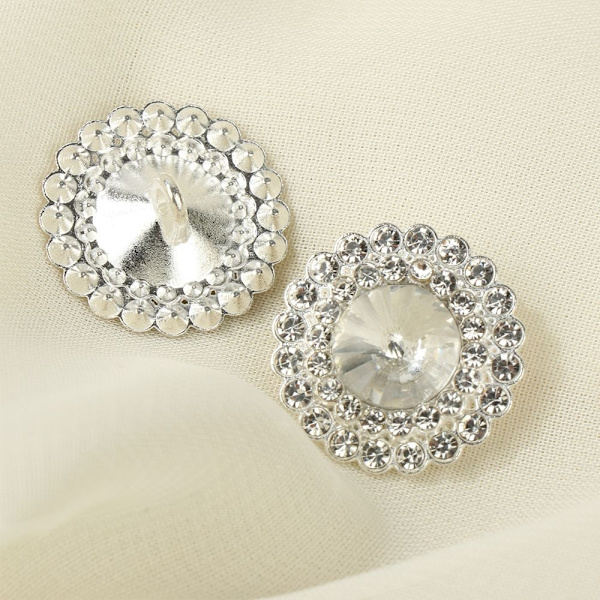 10 stk/sæt metal rhinestone knapper skjorte knapper 25MM - Perfet