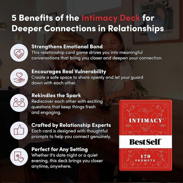 2025 Senaste Modell BestSelf Intimacy Deck 150 Samtalsstartare för Par - Perfekt