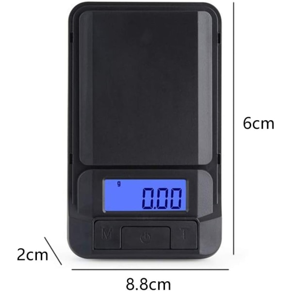 Digital vægt, 0,01 g elektronisk høj præcision (500 g/0,01 g) - Perfet