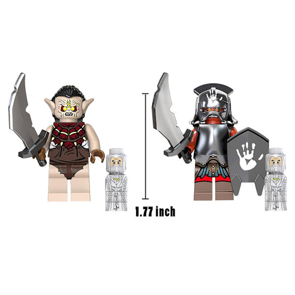 18 stk. Ringenes Herre Middelalder Riddere Minifigurer Legetøjs Sæt Antik Militær Rustning Orker Soldater Byggeklodser - Perfekt