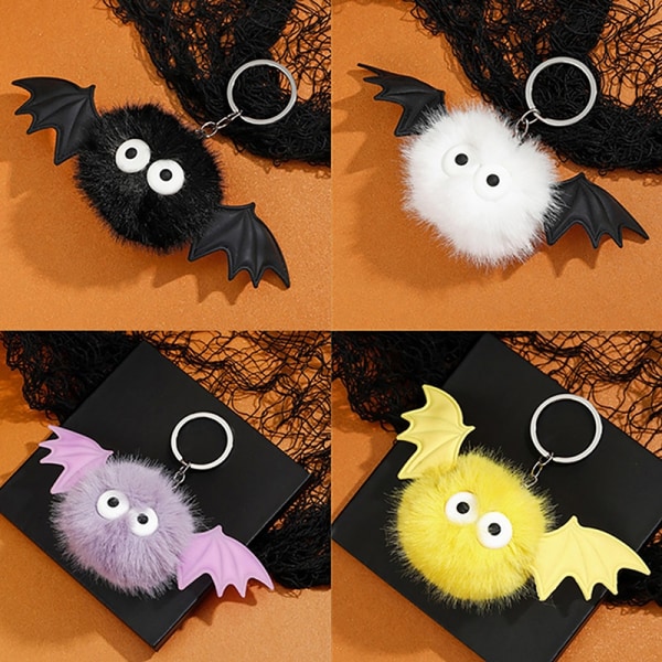 Halloween Bat avaimenperä Hairball Doll Riipus avaimenperä kuulokkeet - Perfet C