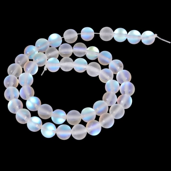 Mystic Aura Quartz Gem Loose Beads Holographic Quartz Matt - Perfet White