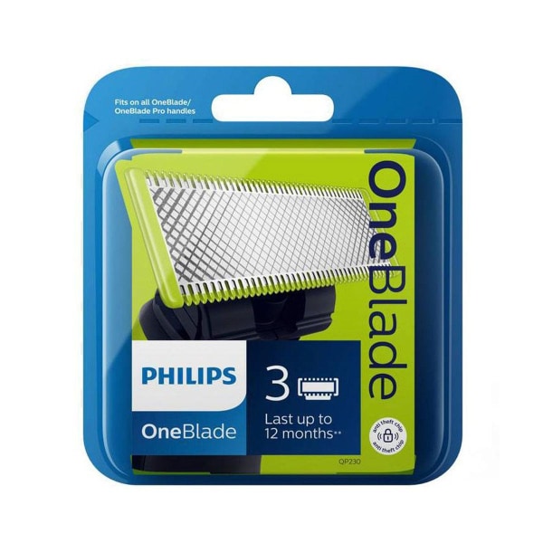 Philips OneBlade -vaihtoterät, 3 kpl QP2520/2620/6520 - Perfet silver