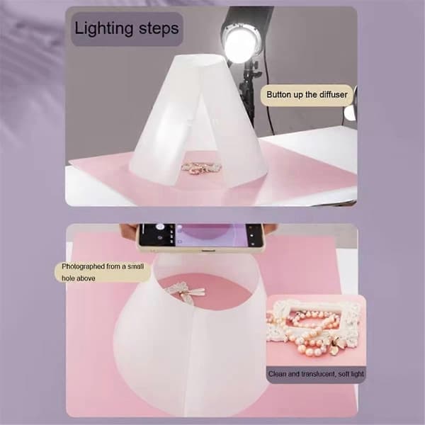 Kegle Spotlight Fotopapir Studio Tilspidset Diffusionsplade Smykkefotografering Rekvisitter Fyldlys Board-Perfet