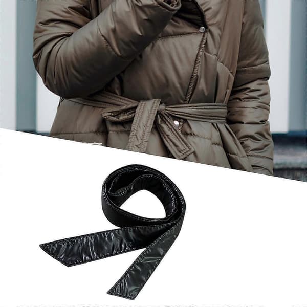 Dame vinter dunjakke erstatningsbælte taljebælte 180 cm taljeomkreds Glossy Black