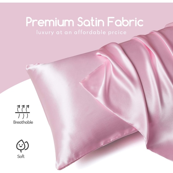 Silke Satin Pudebetræk 2-pak (uden fyldstof) - Perfet Pink 50X75cm