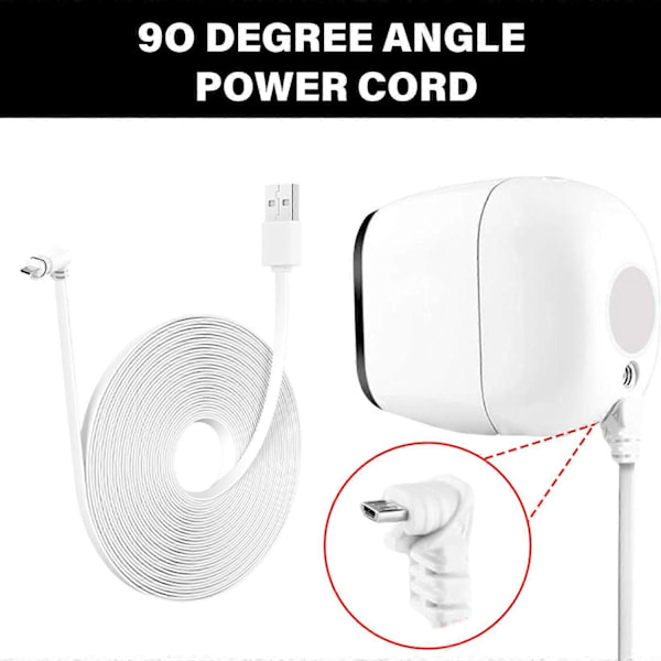 10 m Vejrbestandig Kamera Oplader USB Udendørs Langt Opladerkabel Vinkelret USB Strømkabel Let at Bruge - Perfekt