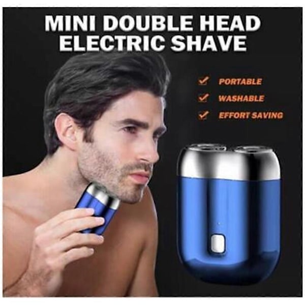 Seneste Model USB Genopladelig Elektrisk Barbermaskine til Mænd - Bærbar Mini Dobbeltbladet Vaskbar Rejsebarbermaskine - Perfekt green