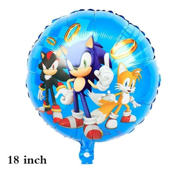 Sonic The Hedgehog Party Ballon Sæt Børnefødselsdag Ballon Decor - Perfet silver