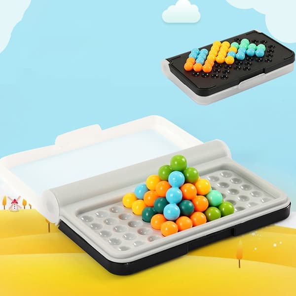Challenges IQ 3D Puslespill Klassisk Pyramideplate Perle Logisk Min - Perfekt Black B
