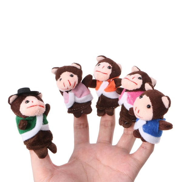 Plysch Monkey Finger Puppet för dockleksak Pedagogiska handdockor för barn Interaktiva festmaterial Family Activity Pro- Perfet
