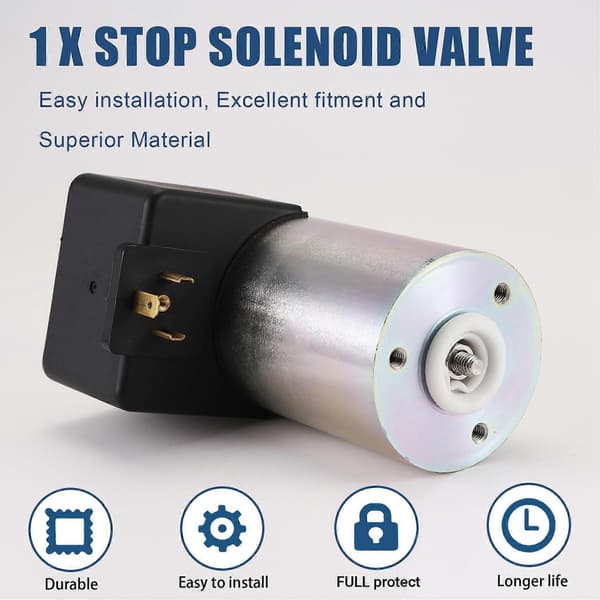 12V Stop Solenoid Ventil Aktuator 0118-1663 Kompatibel med Deutz FL912 BF4L913 F4L913 BF6L913 Motor 01181663 / 0118 1663-Perfekt