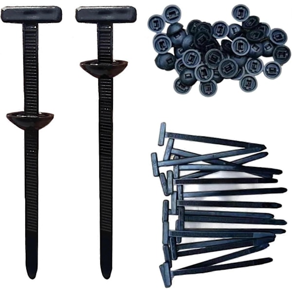 Nylon Universal Kabelbuntspenne, 10-100 stk. Pinne og Knapp Buntbånd Selvlåsende - Perfekt 20pcs