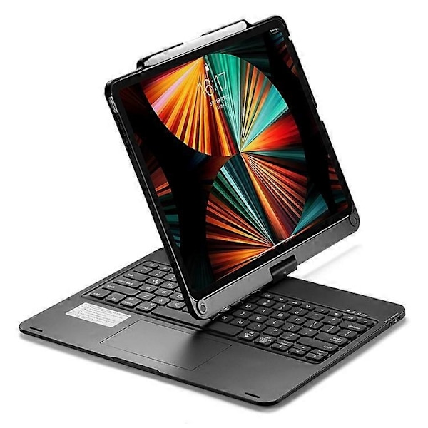 Kompatibel med iPad Air 13 (2024) / iPad Pro 12.9 (2022) / (2021) / (2020) / (2018) Trackpad Bakgrunnsbelyst Tastatur med Tablet Case-Perfet Black