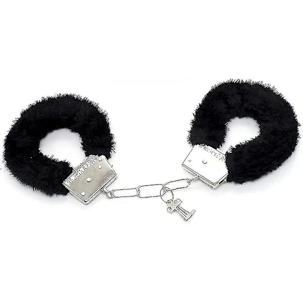 Metallhandbojor med 2 Nycklar för Cosplay Polis Rollspel Leksak-Perfekt Black